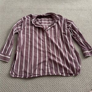 Madewell Striped Purple Button-Up Shirt